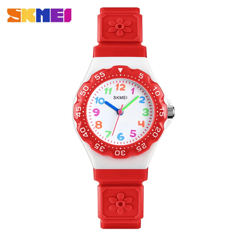 SKMEI брендовые Детские часы, модные милые кварцевые часы, Детские Водонепроницаемые наручные часы для детей, для мальчиков и девочек, montre enfant - Цвет: red
