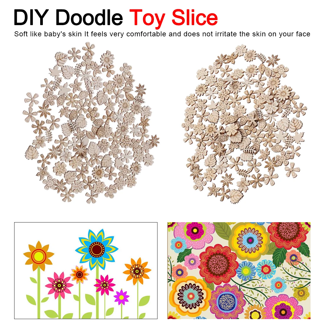 

100/50pcs 20mm DIY Doodle Educational Toy Small Natural Wooden Slice Scrapbooking Embellishments DIY Craft Decor (Mixed Pattern)