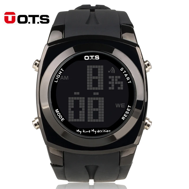 

Brand OTS Original Creative Large Number Style Men Relojes Sport Waterproof Alarm LED Digital Fashion Watches Relogio Masculino