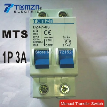 

1P 3A MTS Manual transfer switch Circuit breaker MCB 50HZ/60HZ 400~