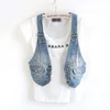 Women Vest Denim Jacket Cool Outerwear Slim Sleeveless Vintage Casual Jeans Jacket Single-breasted Female Short Denim Coat Tops ► Photo 3/6