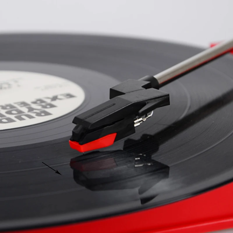 1 Pcs Red And Black Stylus Phonograph Turntable Record Player Ceramic Phonograph Player Audio