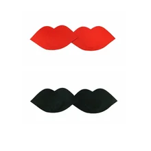 5 пар высокого качества Красивые губы пасти красные черные липкие чашечки крышка соски бюстгальтер без бретель одноразовые