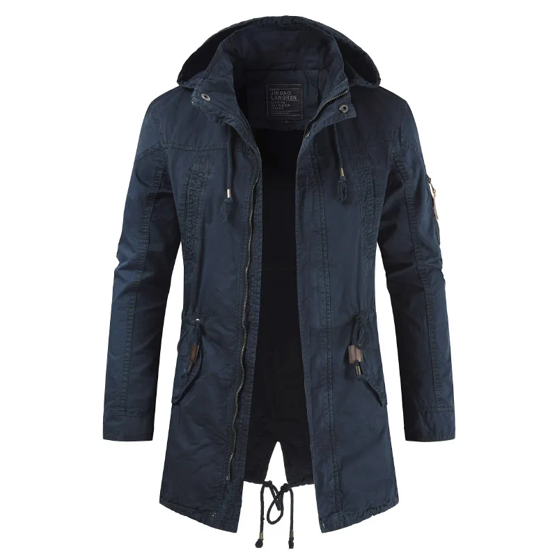 

2019 new spring autumn Jackets Men coats Business Jacket man cotton casual trench coat man,fashion Hooded Windbreaker men's