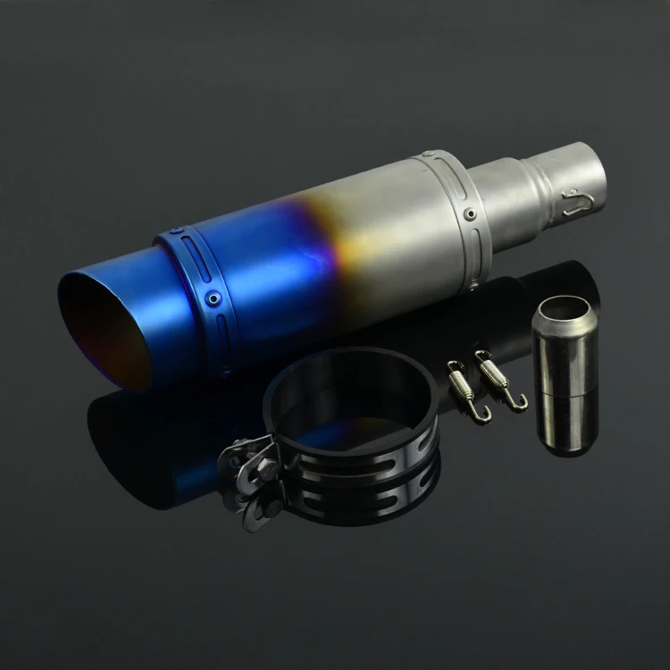 Blue Motorcycle Stainless Steel Modify Refit Muffler Exhaust Pipe 38mm