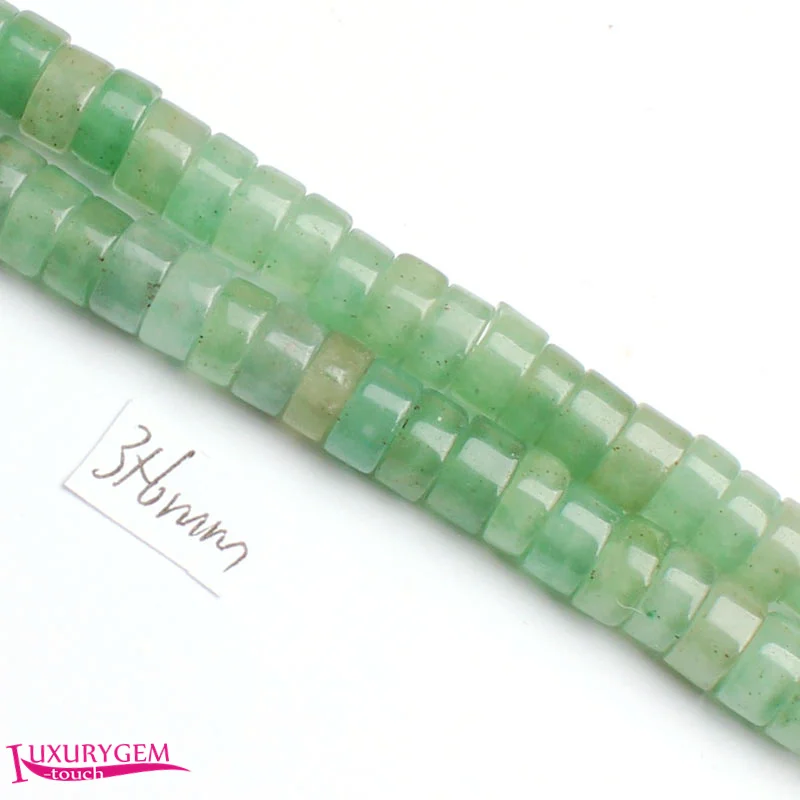 

Free Shipping 3x6mm Smooth Green Color Natural Aventurine Rondelle Shape DIY Gems Loose Beads Strand 15" w3707