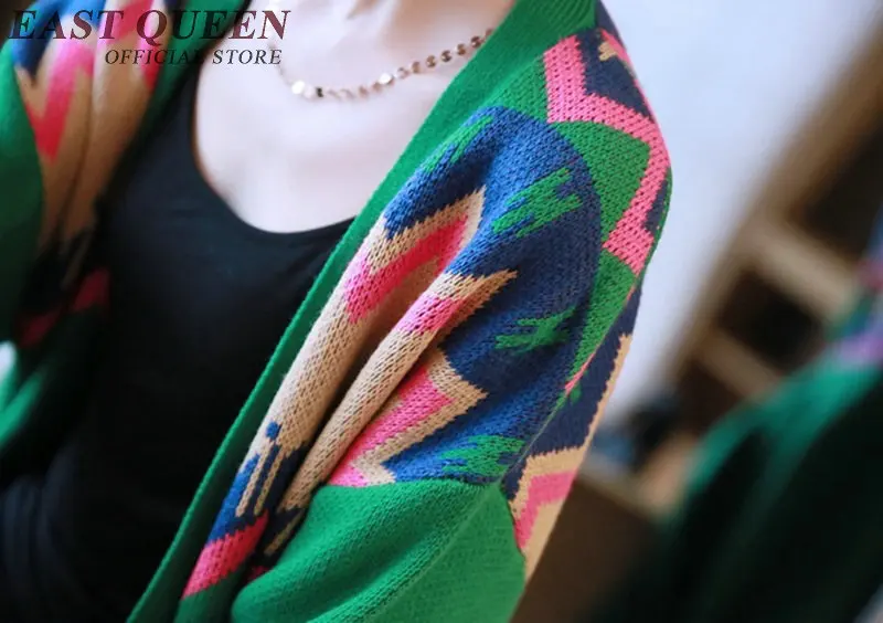 Длинный кардиган, женский свитер в стиле "Хиппи", длинный рукав, вязаная куртка, кардиган для женщин,, женский зимний топ, кимоно-джемпер KK1818 H