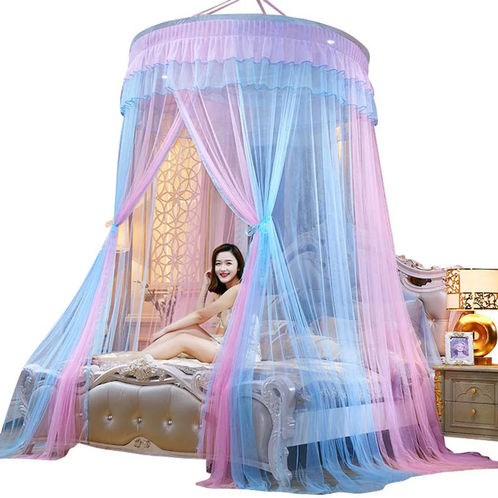 Круглая кружевная занавеска купол Принцесса Королева навес москитные сетки высокой плотности принцесса кровать сетки E2S - Цвет: Style  6