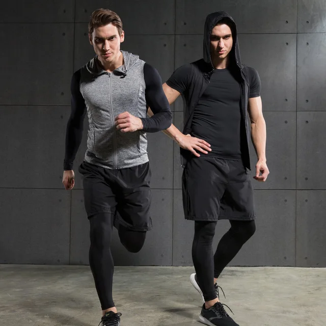 2018 Quick Dry Sports Suits Men Running Sets Compression Basketball Tights Clothes Gym Fitness Jogging Suits Sport Running Suits