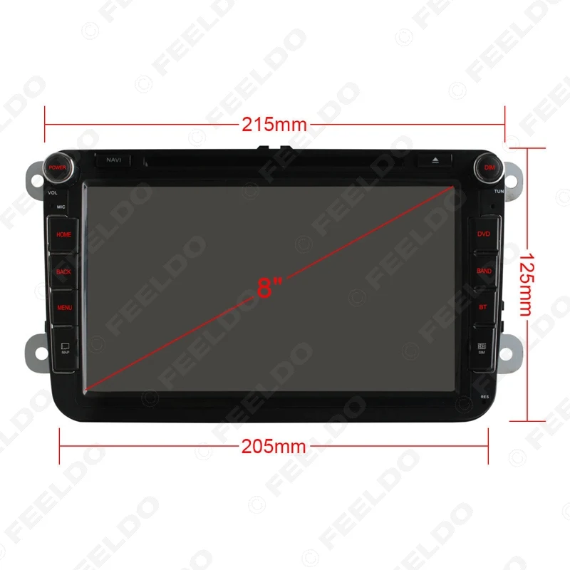 Sale FEELDO 8inch Android 6.0 (64bit) DDR3 2G/32G/4G LTE Car DVD GPS Radio For VW Sharon/Amarok/Caddy/EOS 3