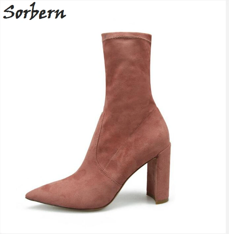 Sorbern/женские ботинки 9 см; пикантные женские ботильоны; botas mujer; большие размеры; модная обувь; chaussures femme; недорогие скромные ботинки с острым носком