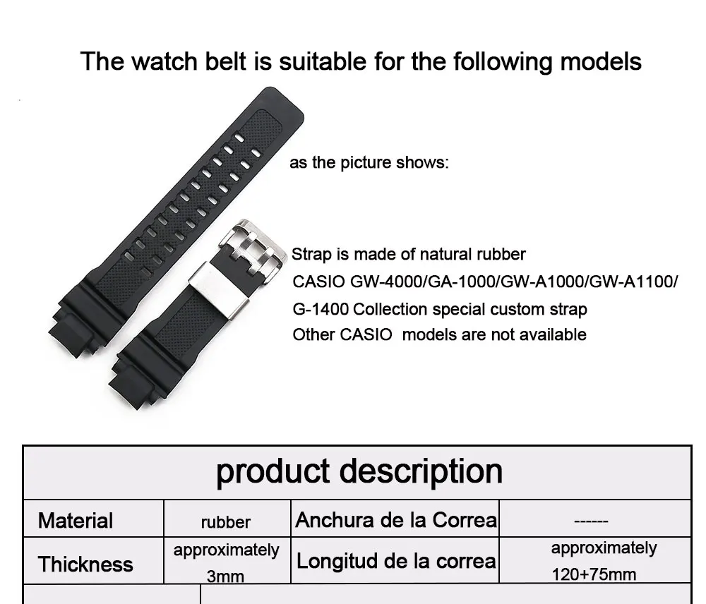 Мужской ремешок из смолы, аксессуары для часов, Пряжка для Casio gw1100 GA1000 GW4000 G1400 GWA1000fc, спортивный водонепроницаемый ремешок для часов