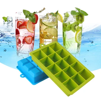 

15 Square Ice Cube Mould Big Giant Jumbo Large Size Silicone Material Ice Cube Mould Square Mold Tray DIY Ice Cream Maker