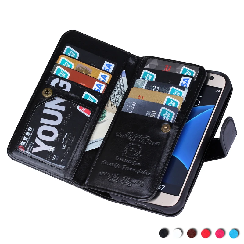 imágenes para Caso de lujo Para Samsung Galaxy S4 5 6 7 Caja de la Carpeta 9 Tarjetas ranura Del Teléfono Móvil Casos Bolsa de Cuero de La Vendimia Para S7 S6 edge plus imágenes para Caso de lujo Para Samsung Galaxy S4 5 6 7 Caja de la Carpeta 9 Tarjetas ranura Del Teléfono Móvil Casos Bolsa de Cuero de La Vendimia Para S7 S6 edge plus