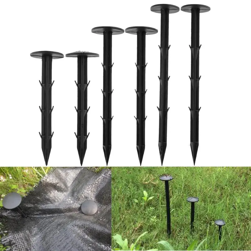 10pcs Black Plastic Mulch Film Mulching Nail Gardening Fixing Tools