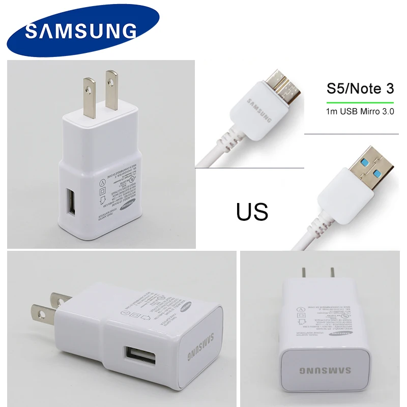 Samsung Оригинальное дорожное зарядное устройство для samsung Galaxy S5 Note 3 телефона 5 V & 2.0A