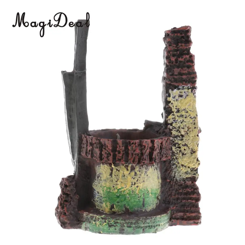 MagiDeal Sand Table Scene Dry Well Model Layout Landscape Scenery Scene for Diorama Garden Office Room Pub Decor