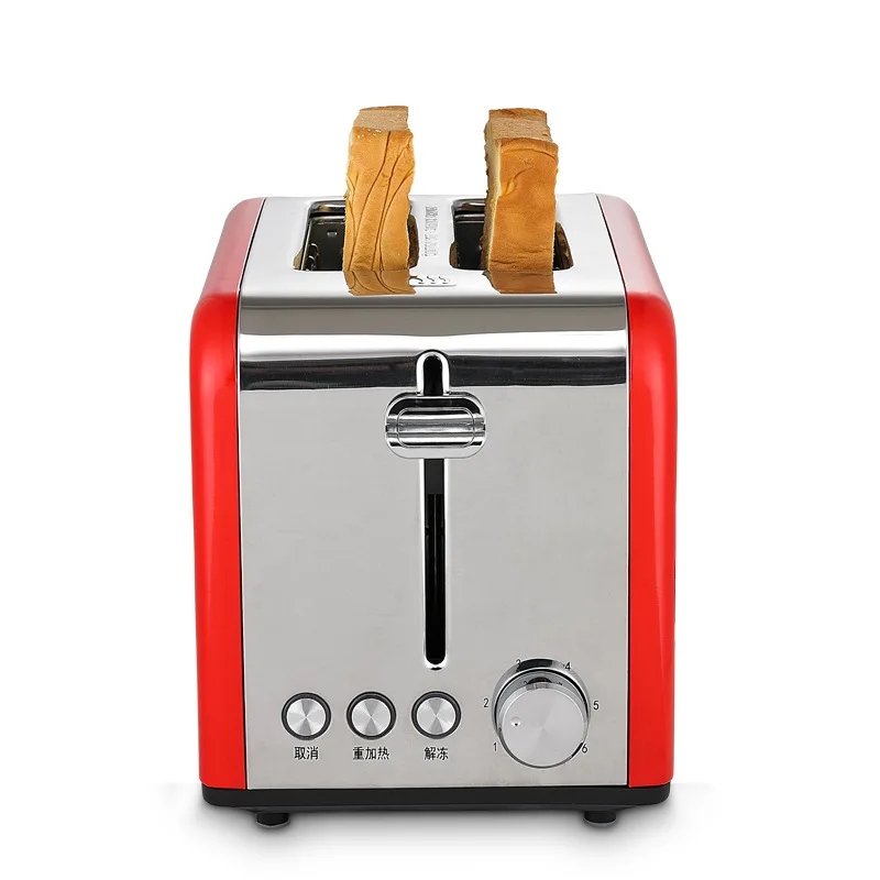 

Stainless Steel Bread Maker Electric Toaster Cake Toast Sandwich Oven Grill 2 Slices Automatic Breakfast Baking Machine EU