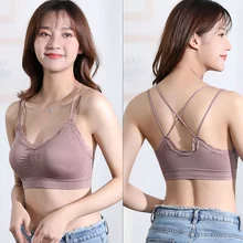 WANAYOU женский спортивный бесшовный бюстгальтер с перекрестной спинкой на бретелях, дышащий, с высокой эластичностью, пуш-ап, цельный бюстгальтер, мягкий спортивный топ
