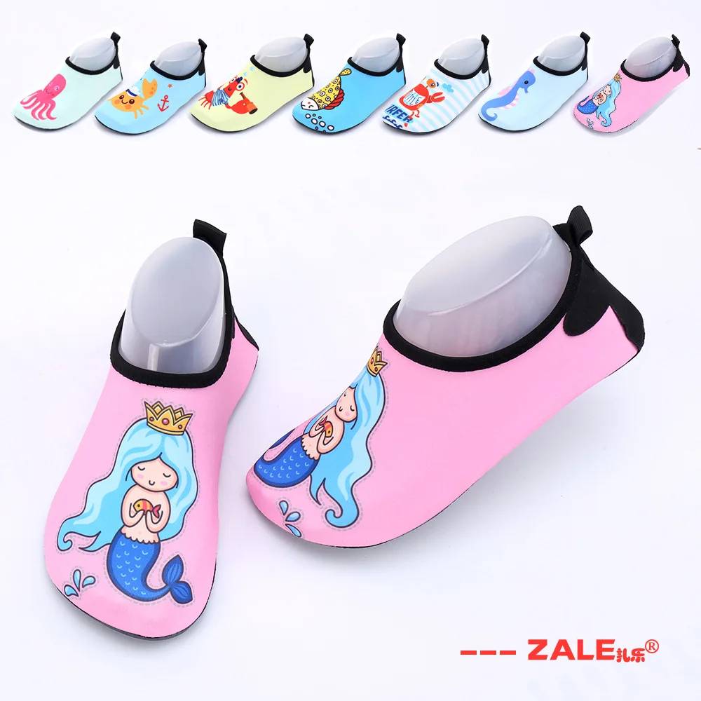 Summer beach Shoes Kids Cartoon Animal Swiming Shoes Girls Boys Barefoot Soft Bottom Non-slip Kids Water Shoes