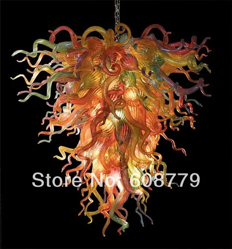 

Hotel Lobby Lighting Multi Color Murano Chain Hanging Chandelier