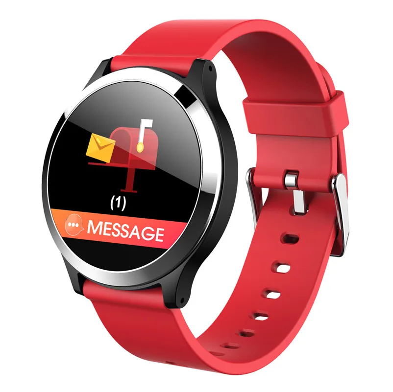 Новейший интерпад ЭКГ PPG монитор артериального давления пульсометр Смарт-часы 1,22 дюймов ips водонепроницаемые Смарт-часы для Android iOS Телефон - Цвет: 65 red