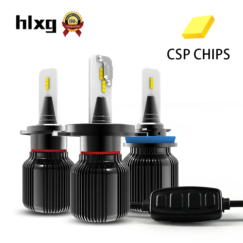 HLXG 2PCS Автомобильные 8000lm 40W CSP Чипы H11 H7 Светодиодные H8 светодиодные лампы Лампы 6000K