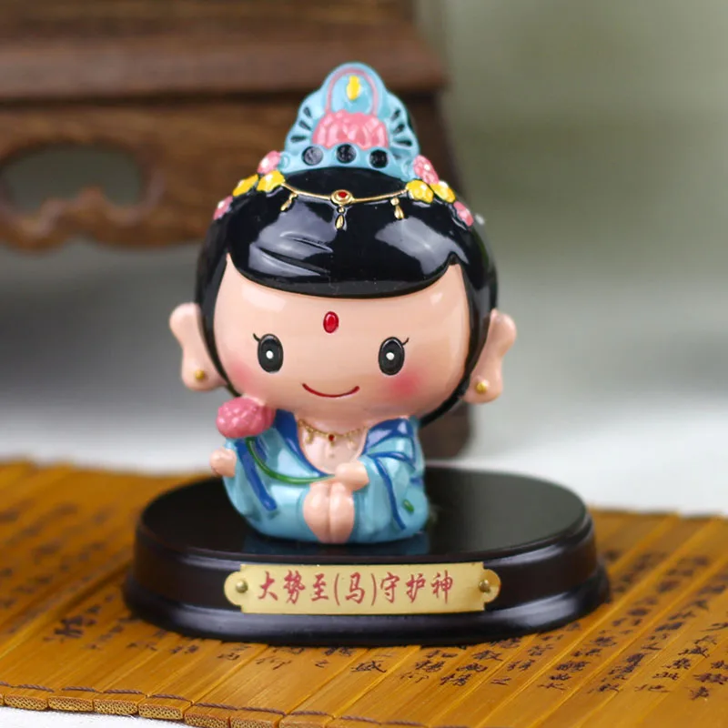 

Mahasthamaprapta Bodhisattva dashizhi Cute cartoon resin art work Zodiac Guardian God Child gift Resin ornaments Home decoration