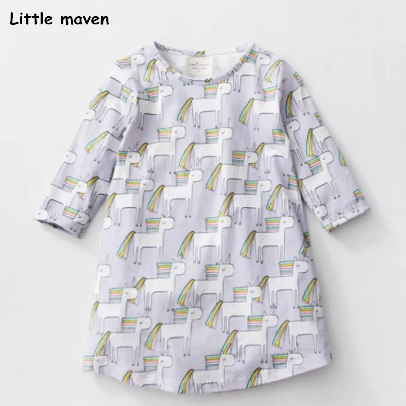 Little maven/Новинка 2018 года Летнее Брендовое платье для маленьких девочек Детское