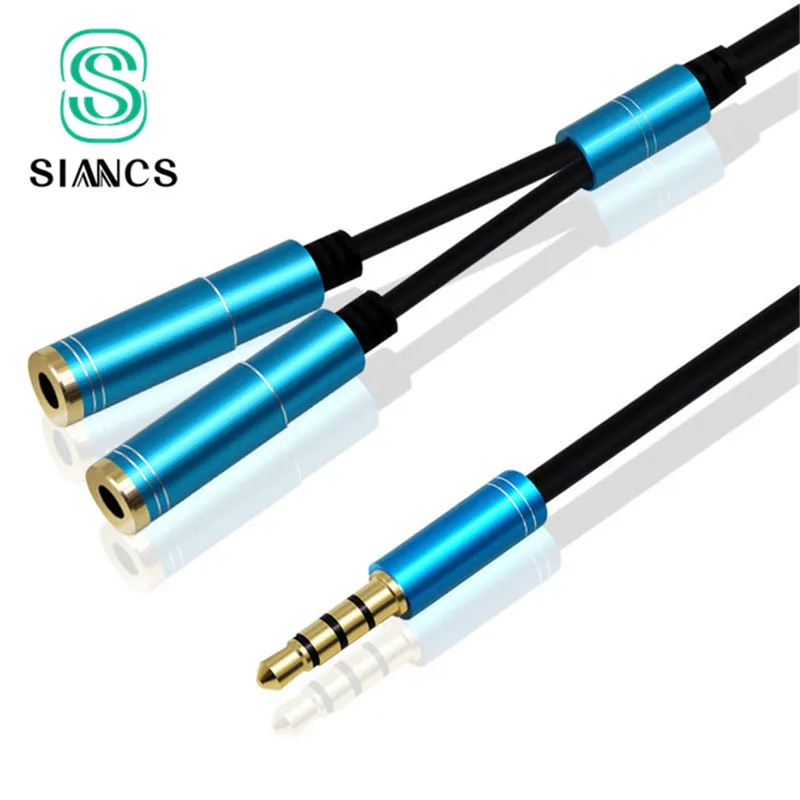 

SIANCS 3.5 mm Jack Aux Couple Audio Cable 1 Male to 2 Female Headphone Splitter Adapter Extension Cable For Car Phone Tablet MP3