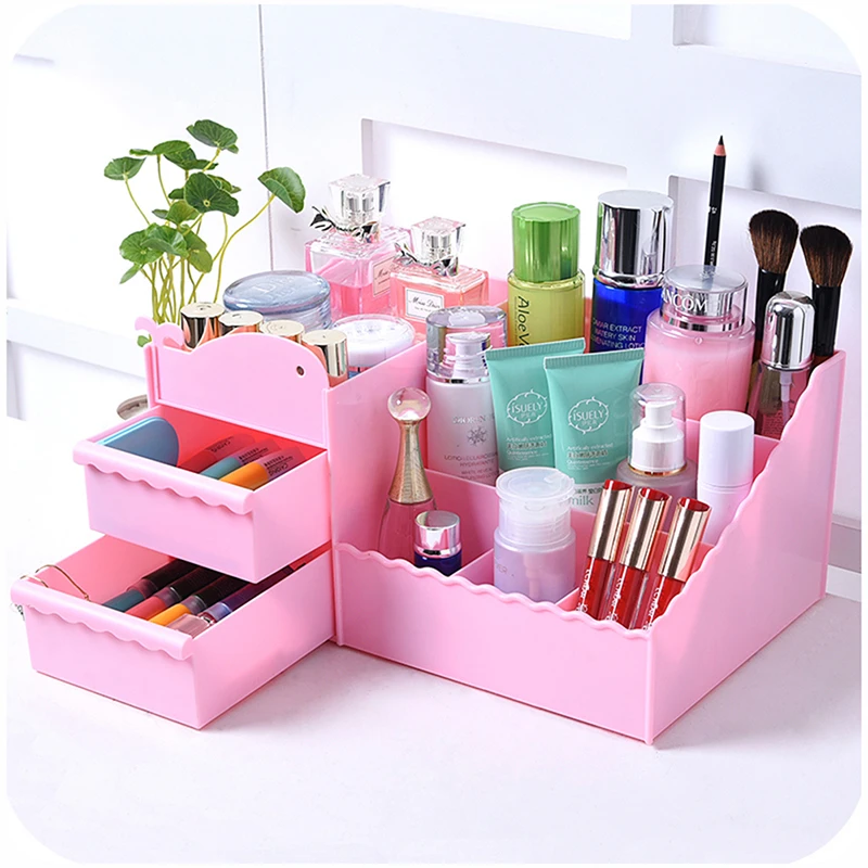 韓国クリエイティブ大メイク収納ボックス引き出し化粧オーガナイザープラスチックジュエリー仕上げ棚用オフィスドレッシングテーブル Makeup Storage Box Cosmetic Organizerorganizer Plastic Aliexpress