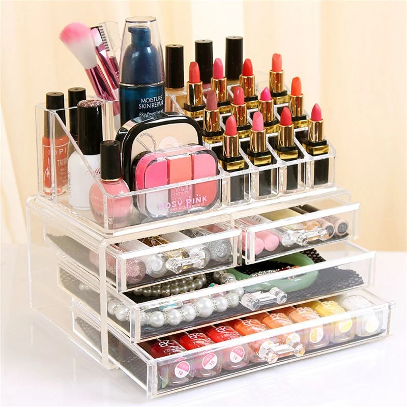 Buy 1pc Acrylic 3 Layer 4 Drawer Makeup Organizer