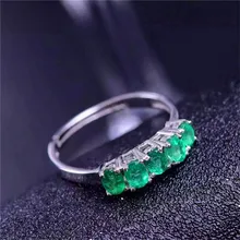 Изумруд кольцо натуральный настоящий изумруд 3 мм* 4 мм серебро 925 пробы драгоценные камни для мужчин или женщин кольца