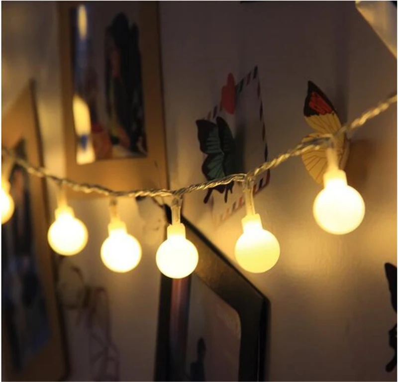 Indoor 10M Fairy Lights 100 Led Globe String Festoon Party Lighting Warm White led guirlande boule