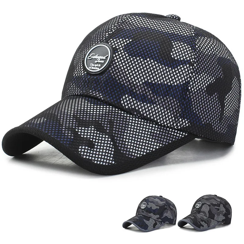 Men Sport Hat Cap Camo Military Caps Tennis Hat Outdoor Visor Cap Adjustable Women Gym Hat Breathable Fitness Running Caps