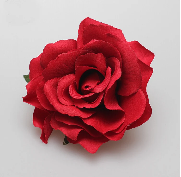 Новая флокированная ткань красная роза цветок заколка для волос DIY головной убор аксессуары для волос для свадьбы 11 цветов
