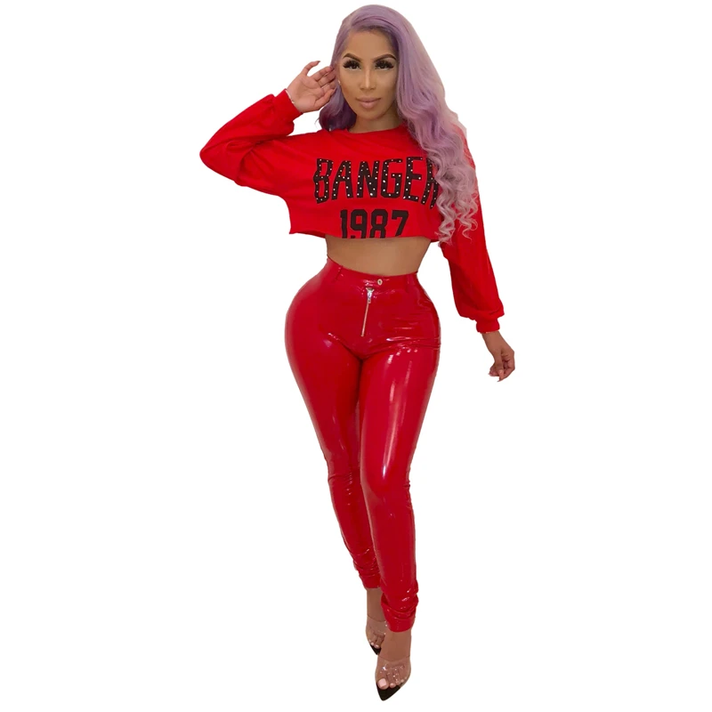 red pants Adogirl, теплые флисовые плотные штаны из искусственной кожи, однотонные, очень эластичные, средняя талия, удобные, узкие брюки, женские брюки, лучшие подарки - Цвет: red pants