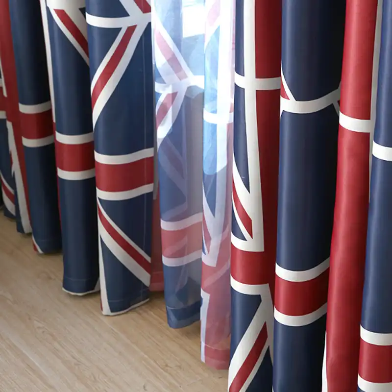 European Classics Blackout Fabric Uk Flag Curtains Delicate