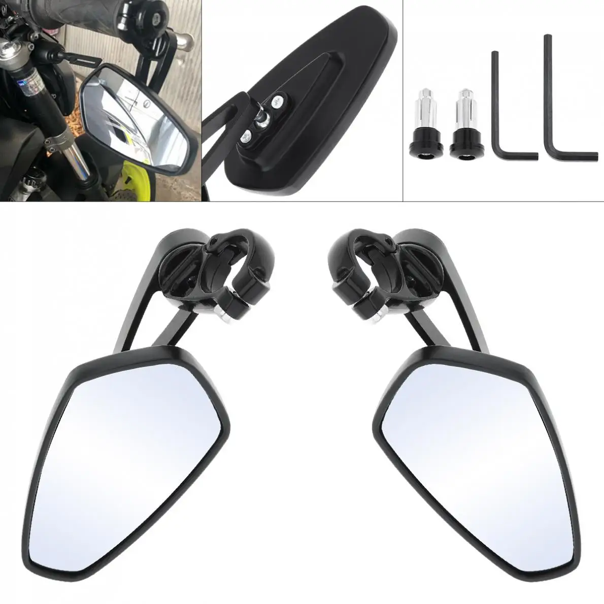 2 шт. Задние Зеркала для мотоцикла Honda GROM MSX125 CB50/Kawasaki Z125 pro Z650 Z750 Z800/Yamaha 15 см |
