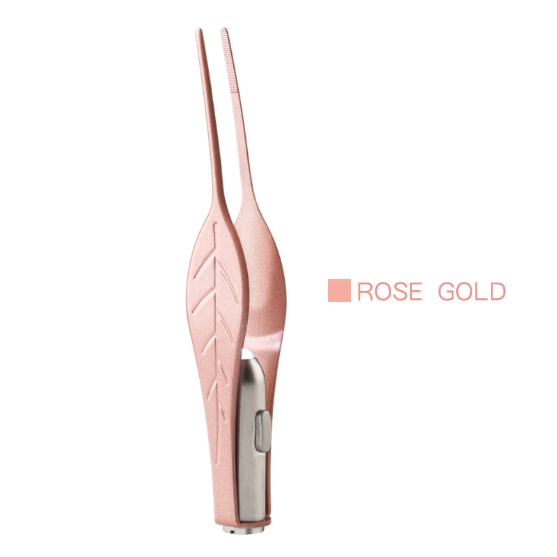 Rose Gold Уха или нос чистого светодио дный Фонарик Earpick воск Пинцет Для Удаления световой дети здравоохранения FS142 - Цвет: Rose Gold