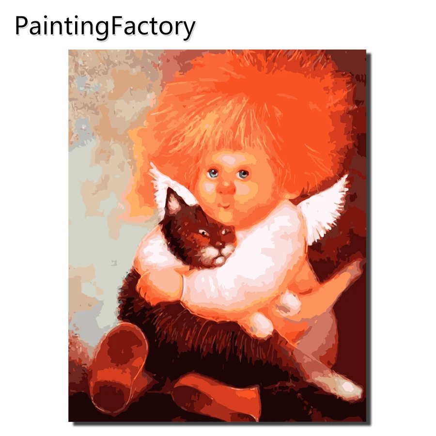 

angel DIY Painting By Numbers No Frame Drawing Kits Paint On Canvas Unique For Home Wall Art Picture Color numbers