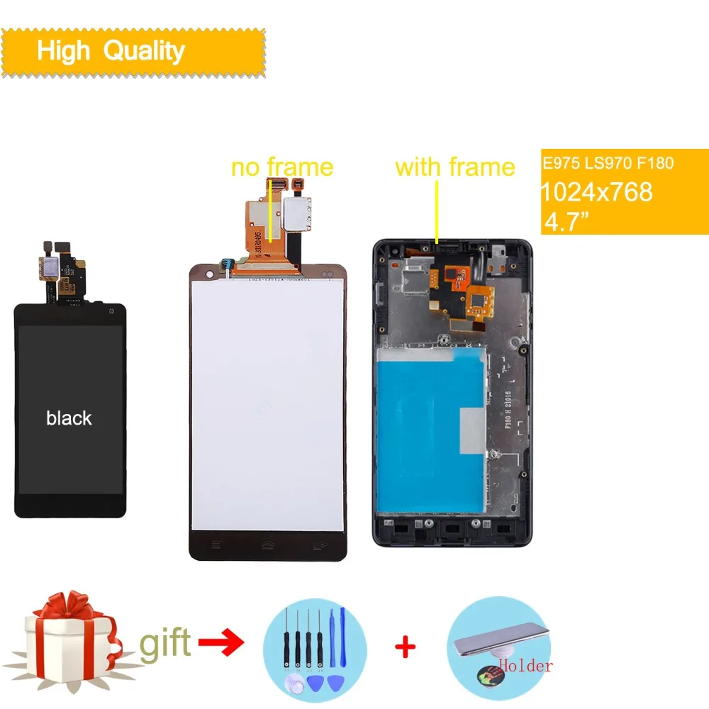 Оригинальный сенсорный ЖК экран 4 7 дюйма для LG Optimus G E975 дисплей с цифровым