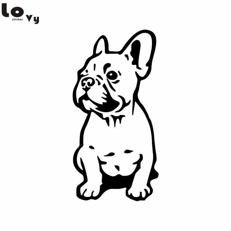 Bouledogue Français Silhouette Mur Autocollant Mignon Dessin