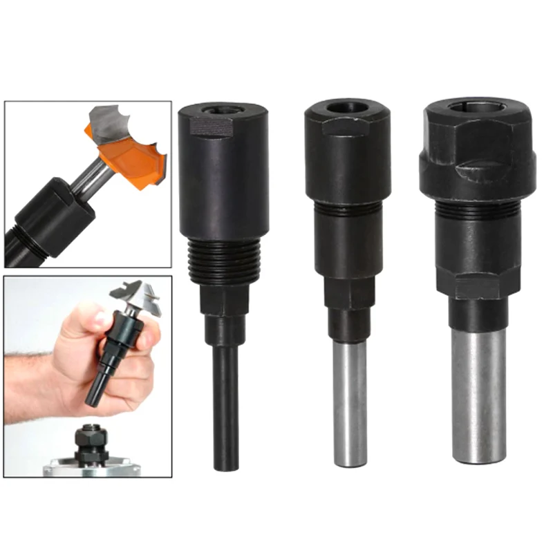 

One Pcs 1/4" 8mm 12mm 1/2" Shank Woodworking Router Bit Engraving Machine Extension Rod Milling Cutter Extension Rod Tools