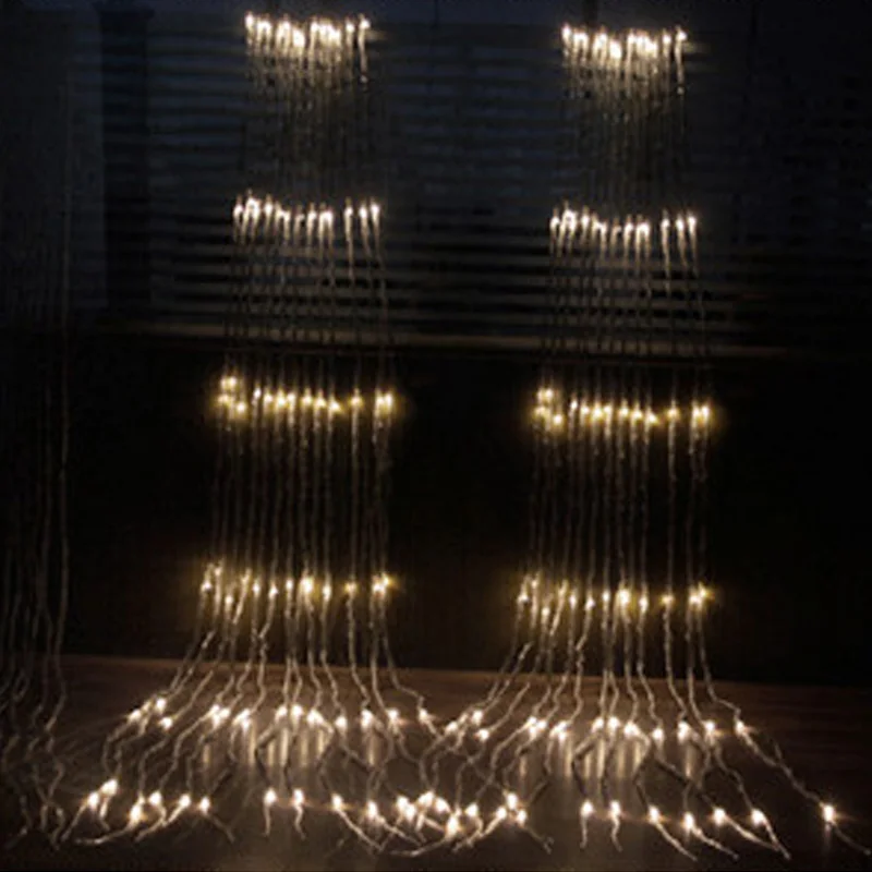 3X3 м 320Led водопад метеоритный дождь струнный светильник s наружный занавес сосулька светильник для Рождества, свадьбы