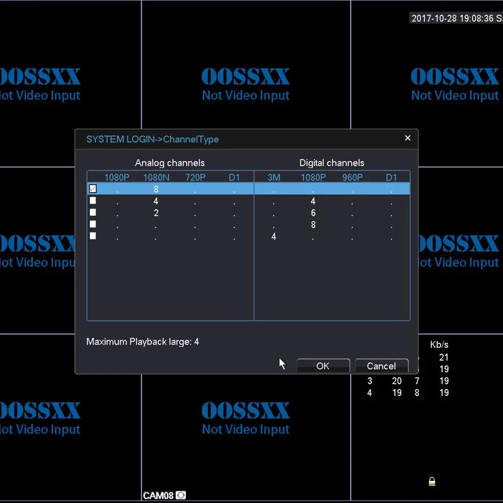 OOSSXX 8CH DVR 4.0MP HDMI CCTV Системы видео Регистраторы 4 шт. 2650*1440 безопасности