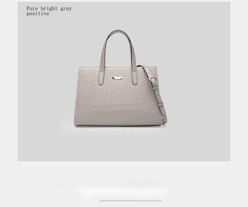 Women Alligator Bag Real Natural Crocodile Pattern Genuine Leather Bag By Embossed Boston Handbag leather Ladies Bag Casual Tote     6_06
