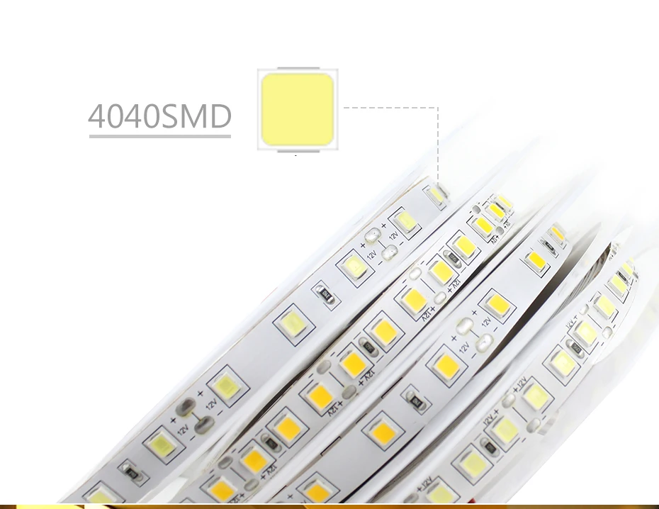 4040 SMD Светодиодная лента 5 м 12 в теплый белый/белый гибкий ленточный шкаф свет светодиодный неводозащищенный светодиод лампы 300