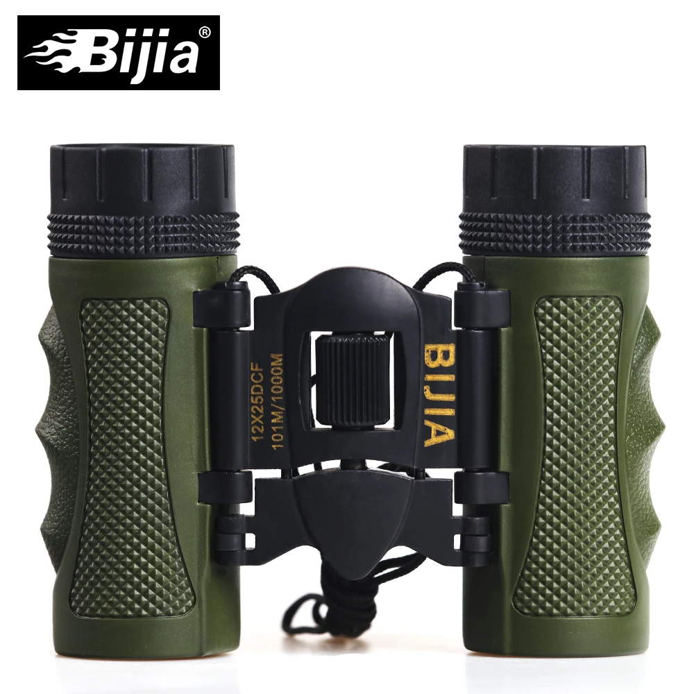 BIJIA 12x25 مصغرة في الهواء الطلق للطي تلسكوب BAK4 FMC Porfessional صيد البصريات مناظير