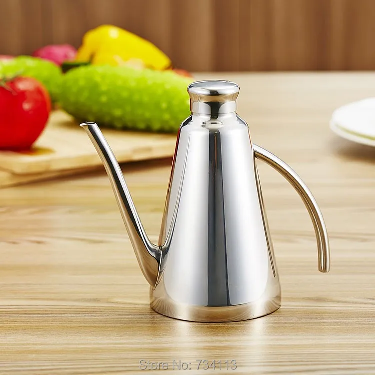 

Oil bottle Fashion Stainless Steel Oil Dispenser Uniquely Shaped High-quality Olive Oil Bottle 500ml Exquisite oiler oil can